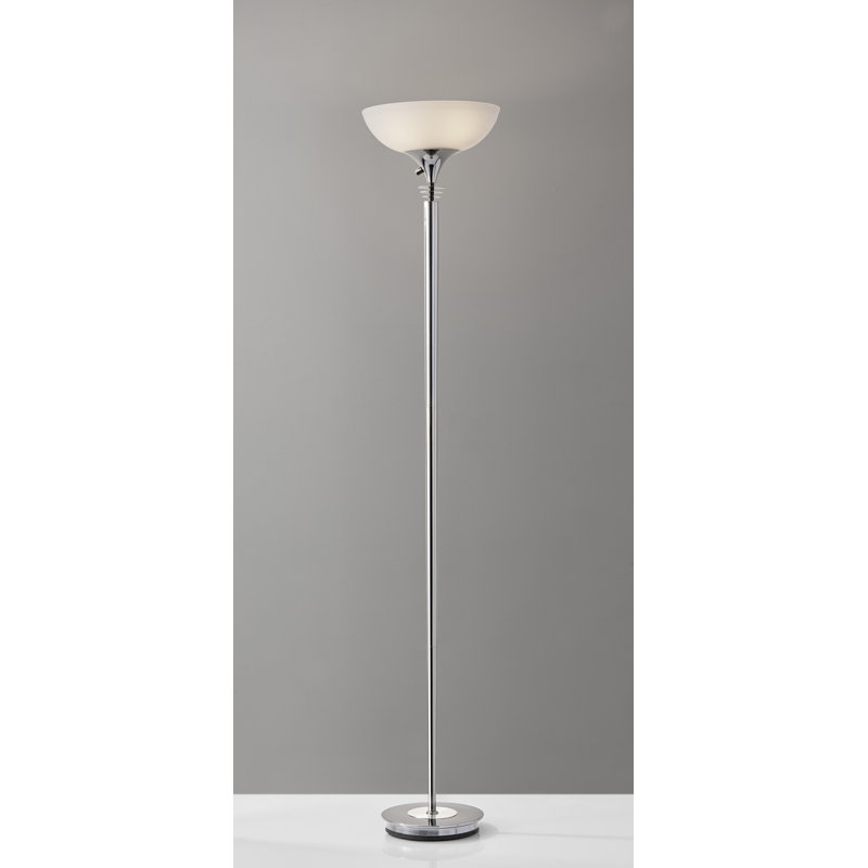 Lampe torchère sur pied 72 po Bertolde, Chrome