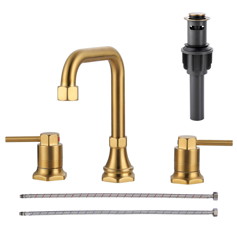 8 po Robinet pour salle de bain à poignée double avec drain inclus