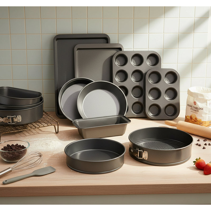 KYEUIN 8 Piece Non-Stick Steel Bakeware Set