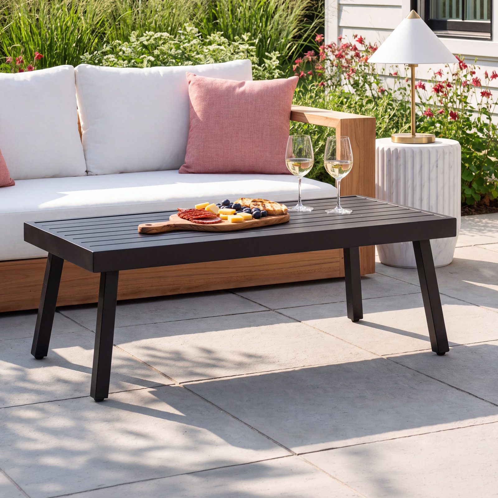 Armando 47" Patio Table, Black