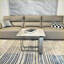 Table basse de salon rectangulaire avec plateau en pierre frittée et structure en métal argenté, facile à nettoyer et amp; Résistant aux égratignures-1011323371