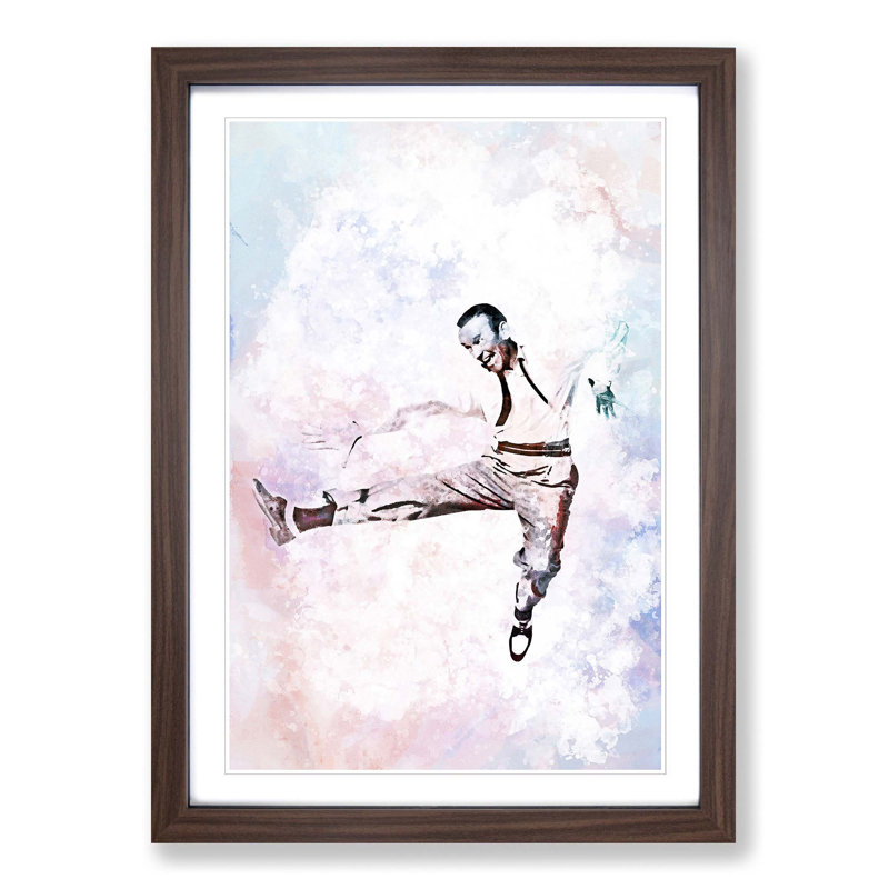 Fred Astaire Dancing in Abstract - Picture Frame Painting Print, Walnut Framed, 48cm H x 36cm W x 2cm D