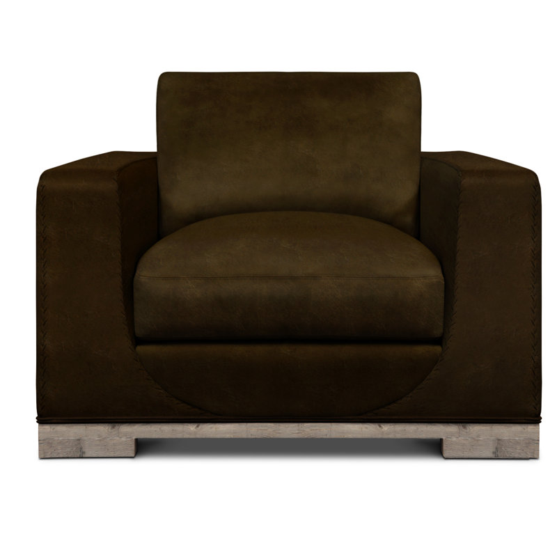 Fauteuil en cuir véritable et demi Cassidy, Truffe (cartier), Muscade
