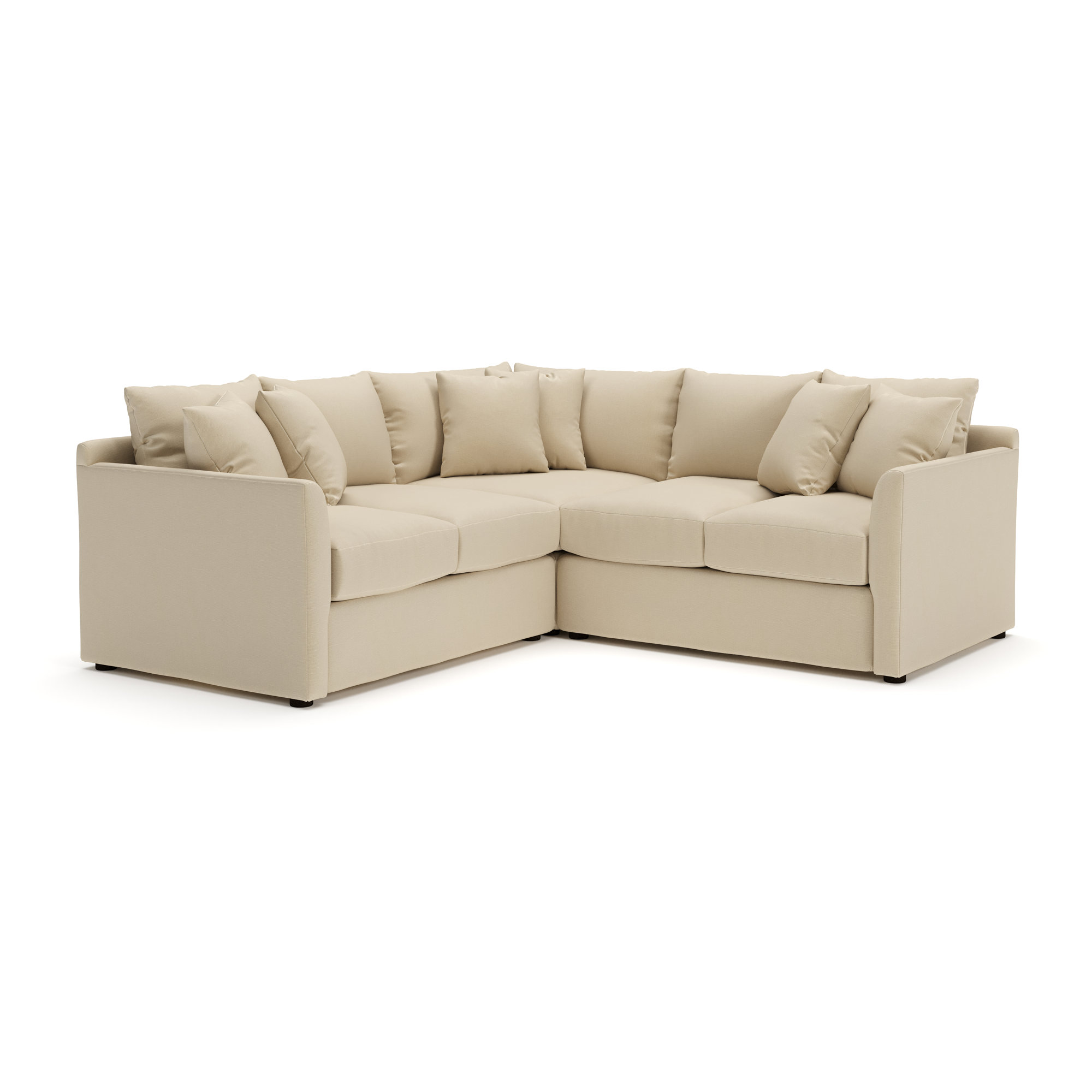 Cecelia Upholstered L-Sectional, Bayou Stone Canvas, Left Hand Facing
