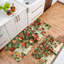 Tapis de pommier à motif de verger pour cuisine et salle à manger rustique, 2 pièces vert rouge