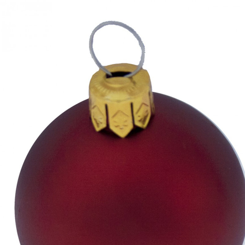 Bauble, Red Satin, 6cm H x 6cm W x 6cm D