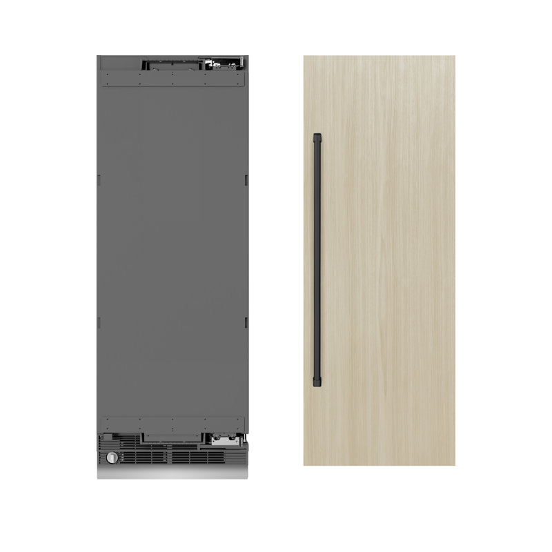 ZLINE Autograph 30 in. Panel Ready Column Refrigerator with Gray Interior, Matte Black