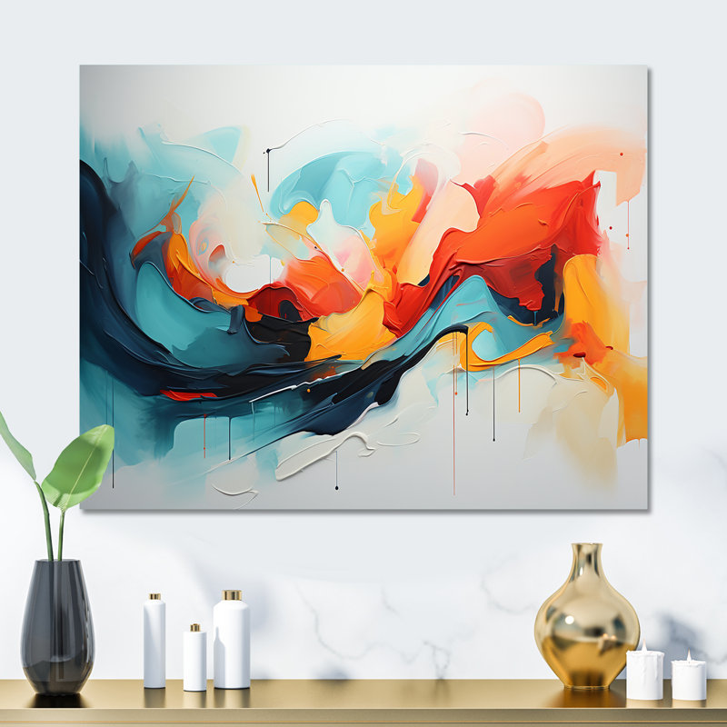«Colorful Abstract Expression II», art mural abstrait en métal MT134528, H 16 po x l 32 po x P 1 po