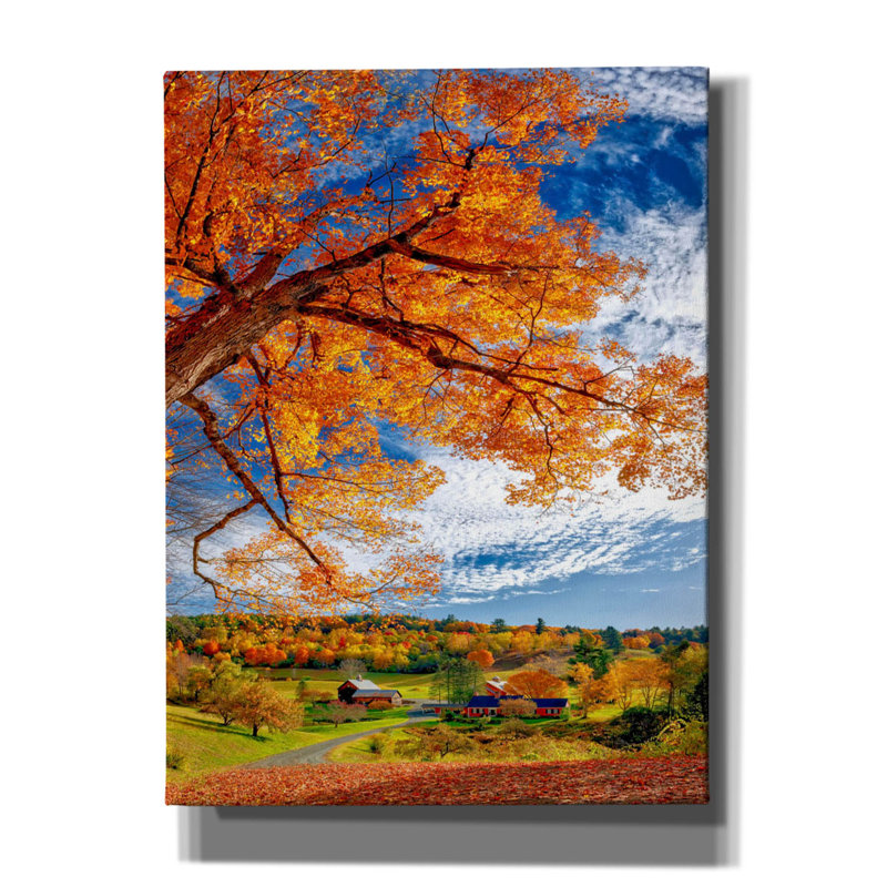 «Sleepy Hollow Farm Vermont Autumn» par Lena Owens, H 54 po x l 40 po x P 1,5 po