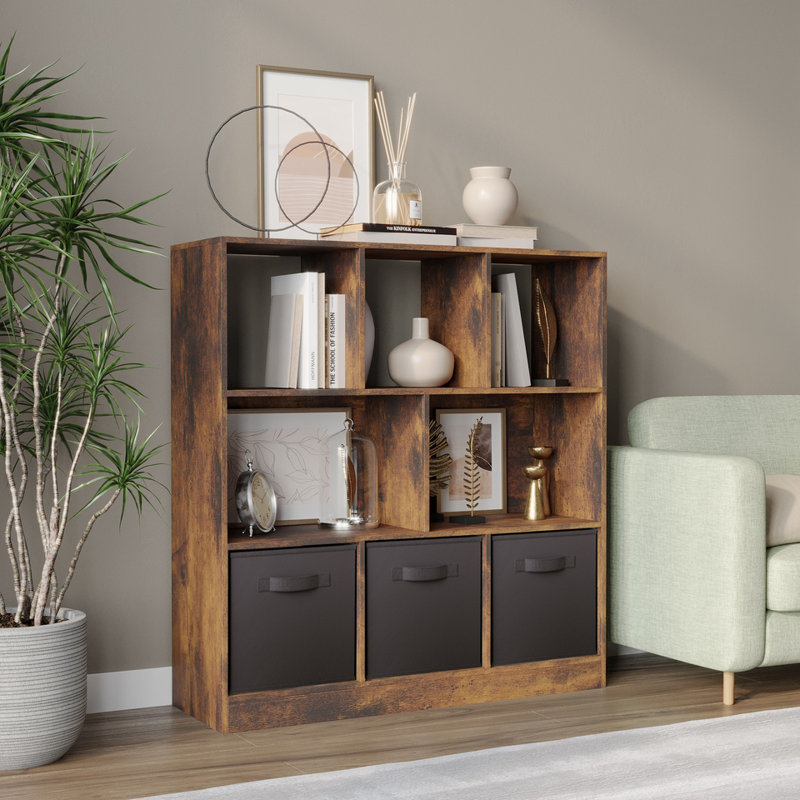 95.3cm H x 88.8cm W Cube Bookcase, Black