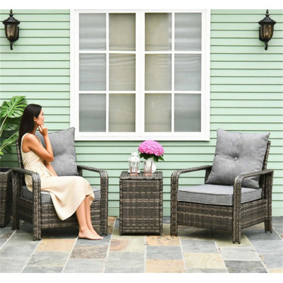 Patio Furniture,Wicker Storage Table  Chairs