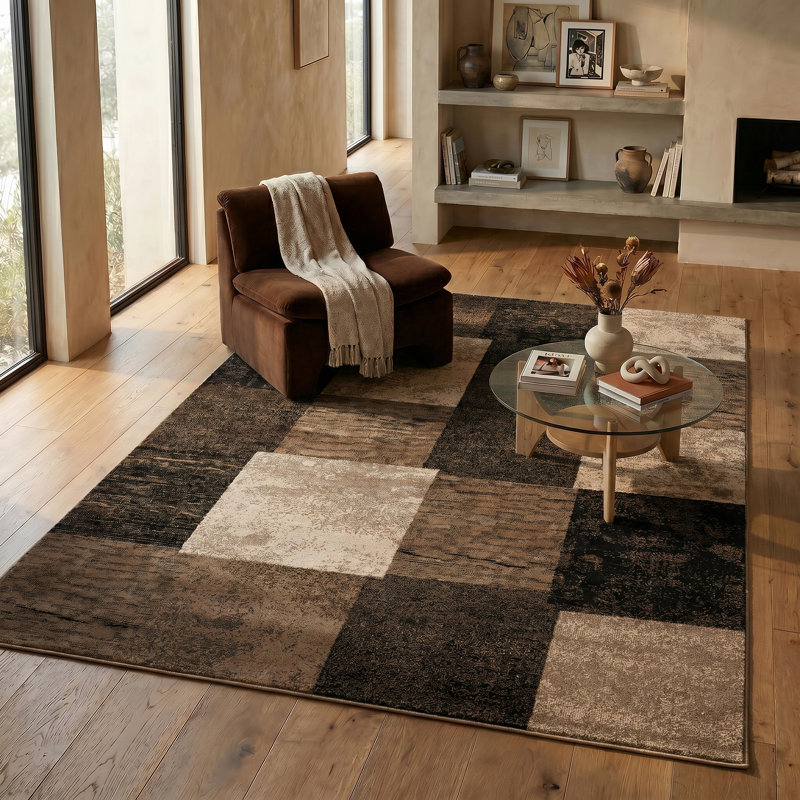 Tapis brun / beige Barrville, Rectangle 6 pi 6 po x 9 pi 4 po
