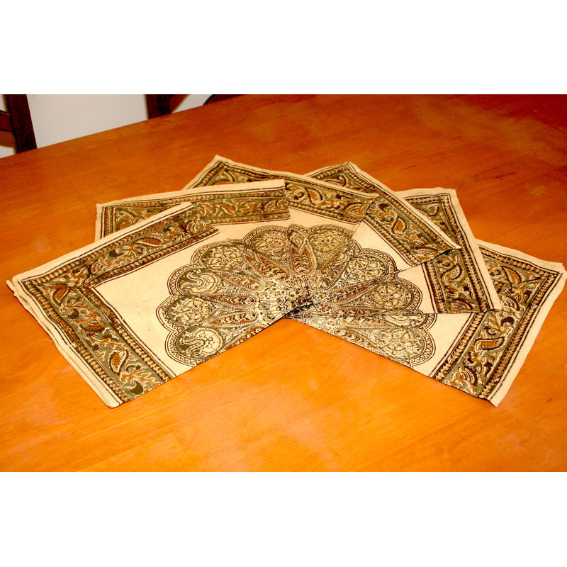 Veggie Circle Block Cotton Floral Square Napkin