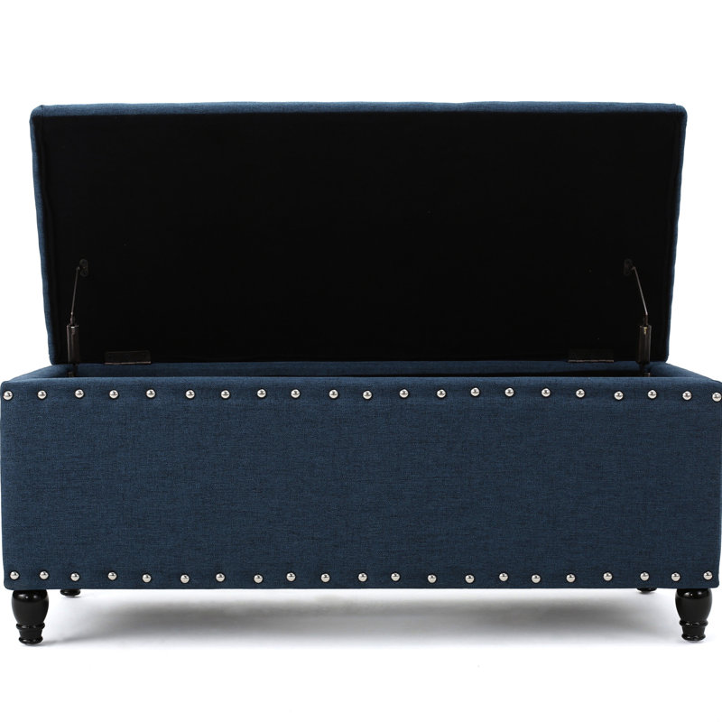 Banc de rangement avec garniture cloutée
