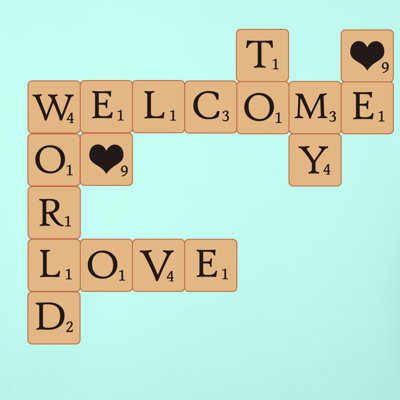 Scrabble Puzzle Lettering Wall Sticker