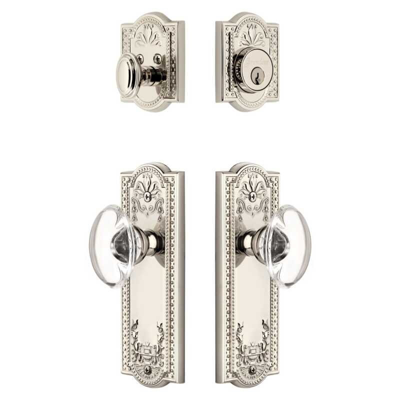 Ensemble de portes d'entrée Grandeur Parthenon, 2.75", Nickel poli