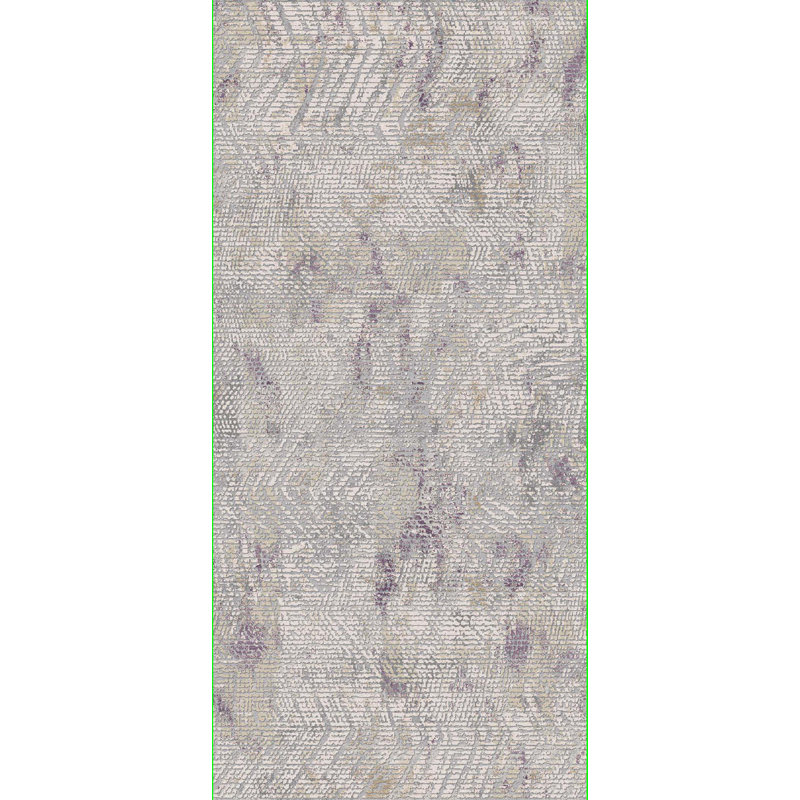 Tapis crème/violet touffeté Jaxsone, Rectangle de 6 pi 9 po x 9 pi 6 po