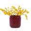3 pots de fleurs modernes en céramique rouge pour pâte de jardin - Drainage d'extérieur au fini givré et brillant - Racine