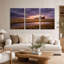 «Grain Silos at Sunset Over Golden Grass», ensemble de 3 toiles murales-670053724