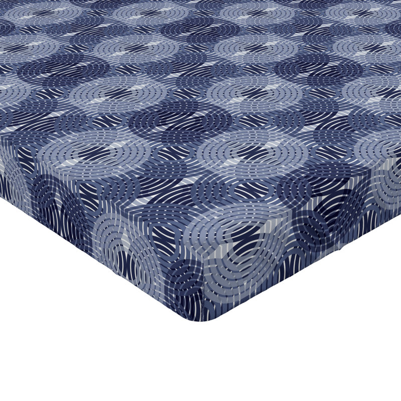 Drap-housse Ambesonne, Drap-housse de taille simple, Bleu ciel, lavande foncé / abstrait