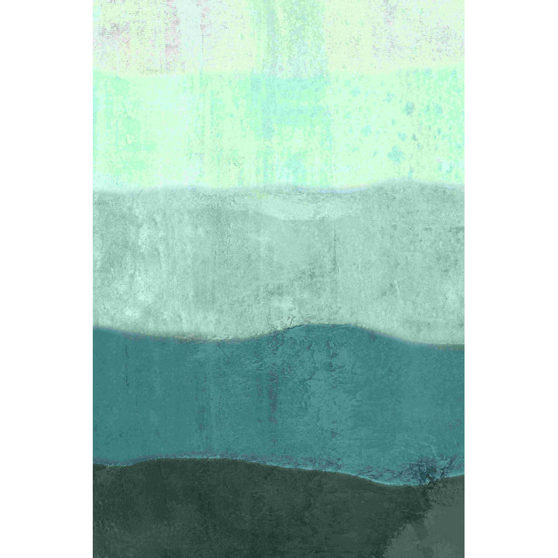 Rayures bleues - peinture sur toile tendue, H 18 po x l 12 po