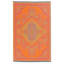 Tapis d'extérieur réversible en plastique à motif orange et gris Fiesta-1008258294