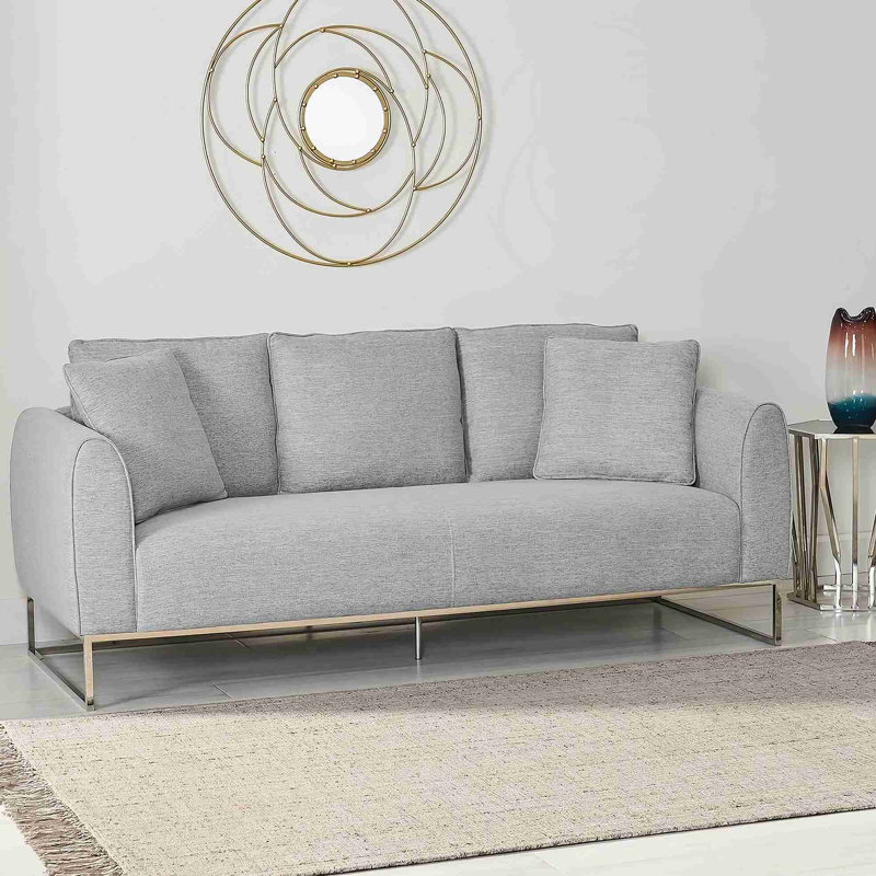 Canapé gris, Grey, H 35,25 po x l 68 po x P 22,5 po, 2