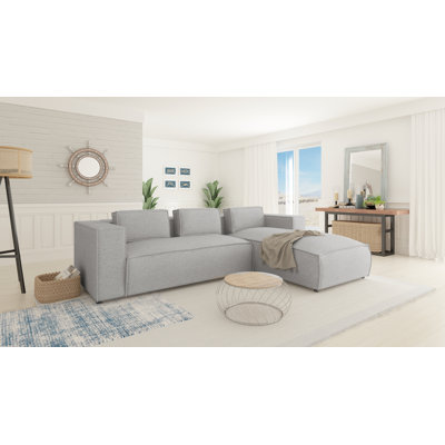Modern L-Shape Corner Sofa Alster Made of Luxurious Microfibre with Soft Seat