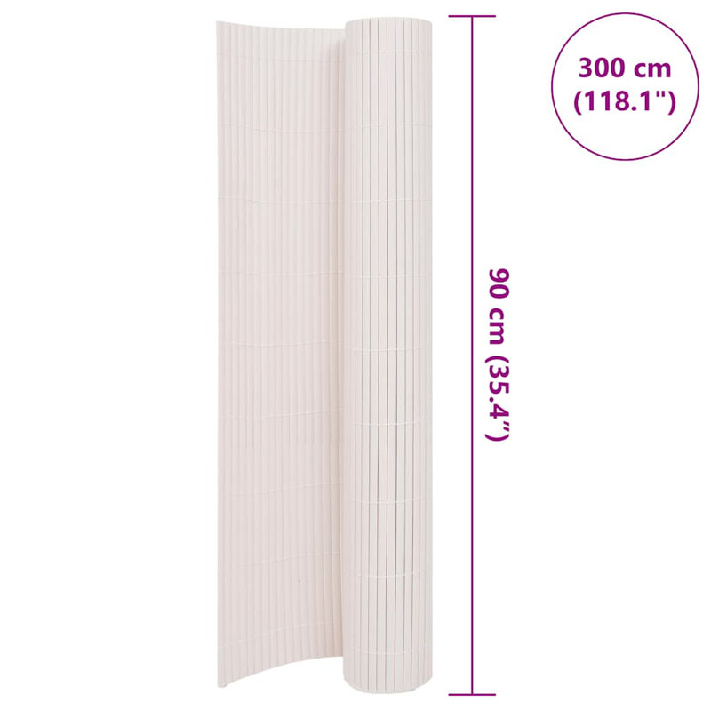 Double-Sided Garden Fence (3m x 0.9m), White