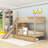 Twin Over Twin Bunk Bed With Slide And Storage Staircase-675417308