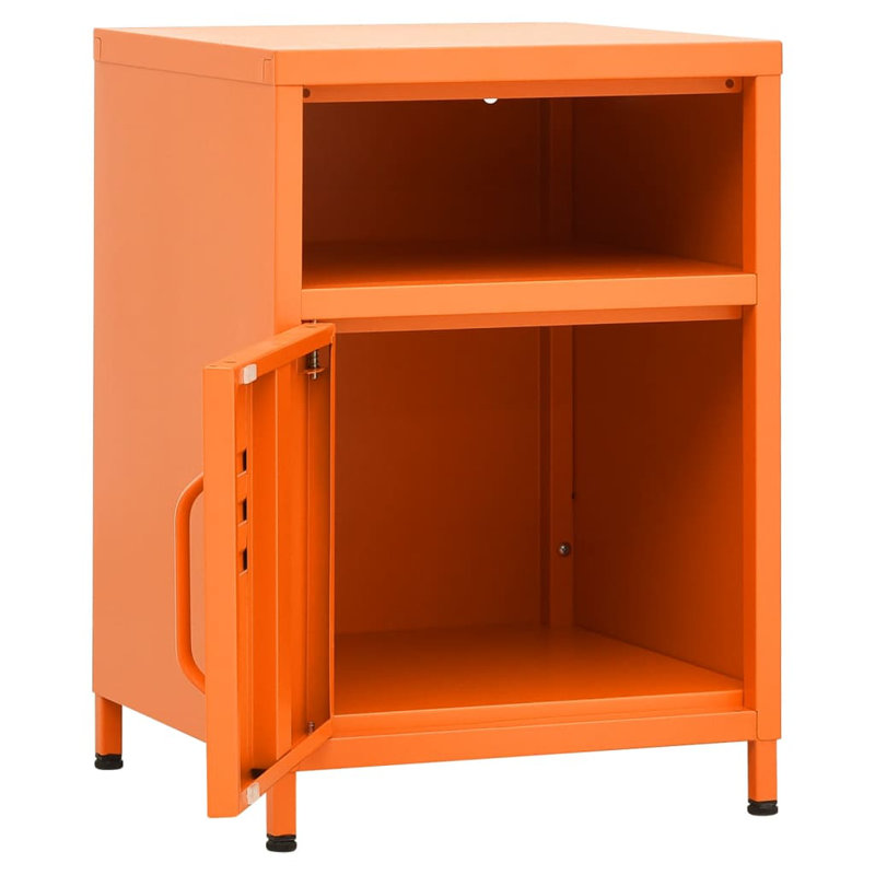 Bren 35cm W Steel Bedside Table, Orange, Set of 2