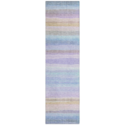Machine Washable Indoor/Outdoor Xhevrie Lavender Rug