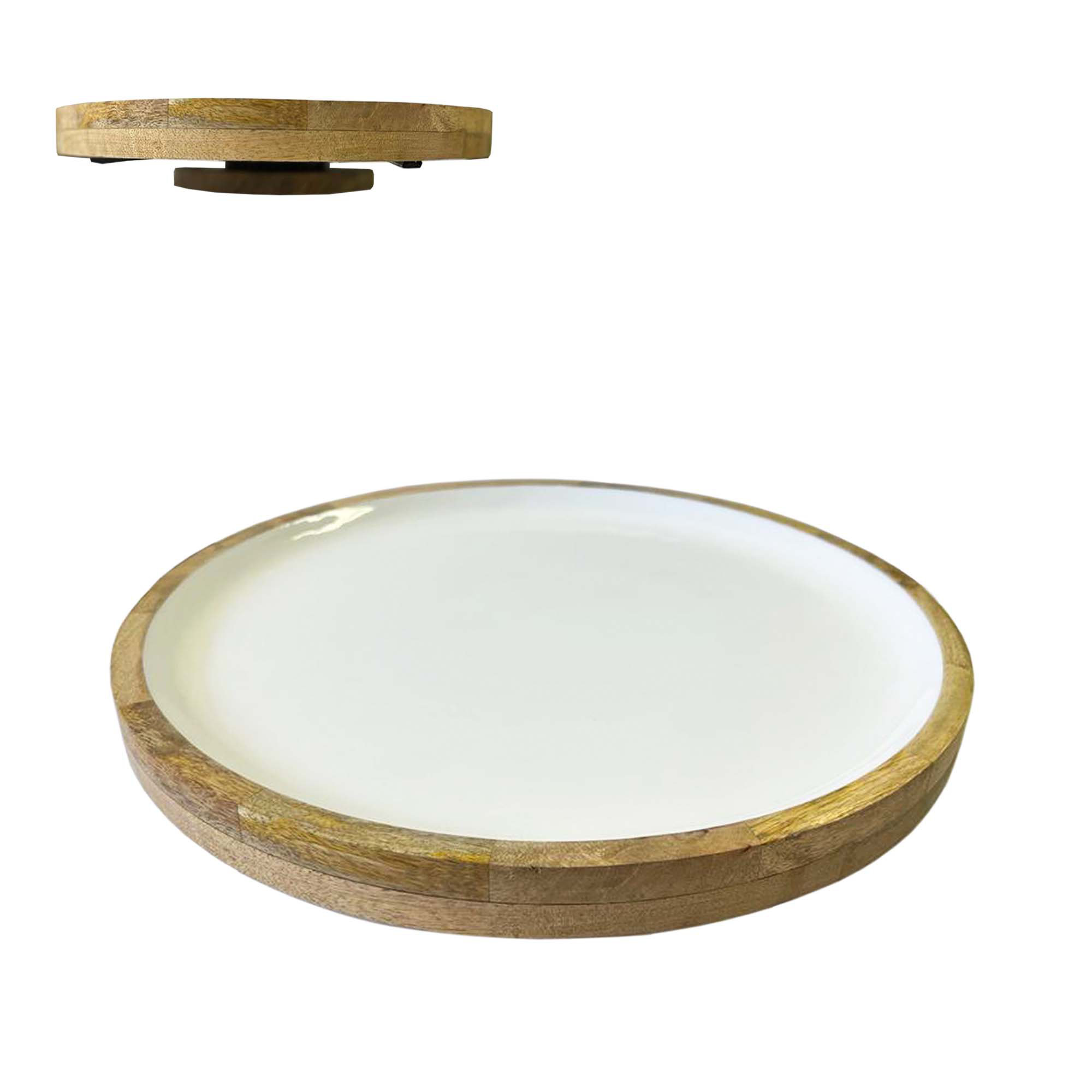 Millwood Pines WHITE ENAMEL LAZY SUSAN-MANGO WOOD & Reviews - Wayfair(03)