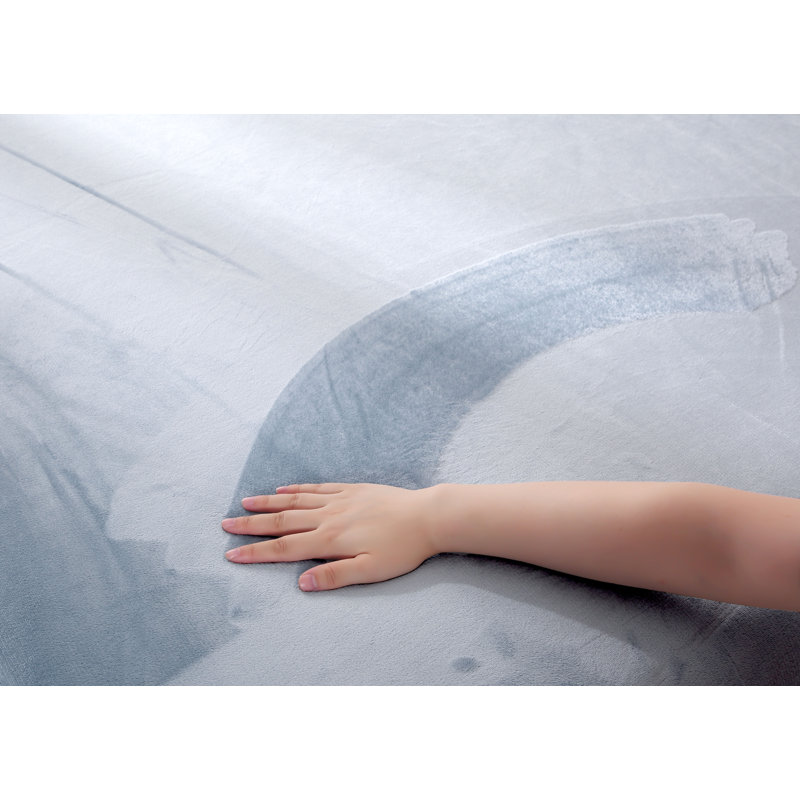 Blue Fog Full Flannel Plush Fitted Sheet