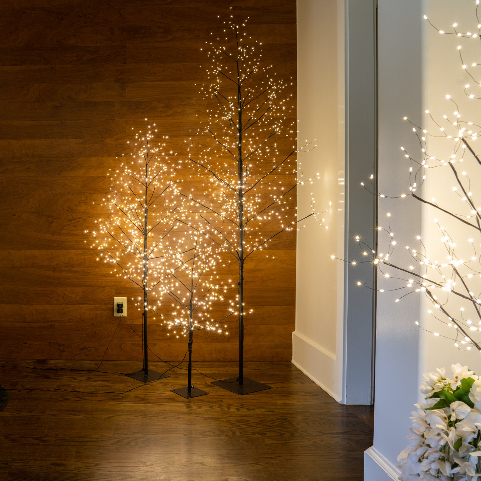 Black Fairy Light Tree, 46" H x 30" L x 30" D