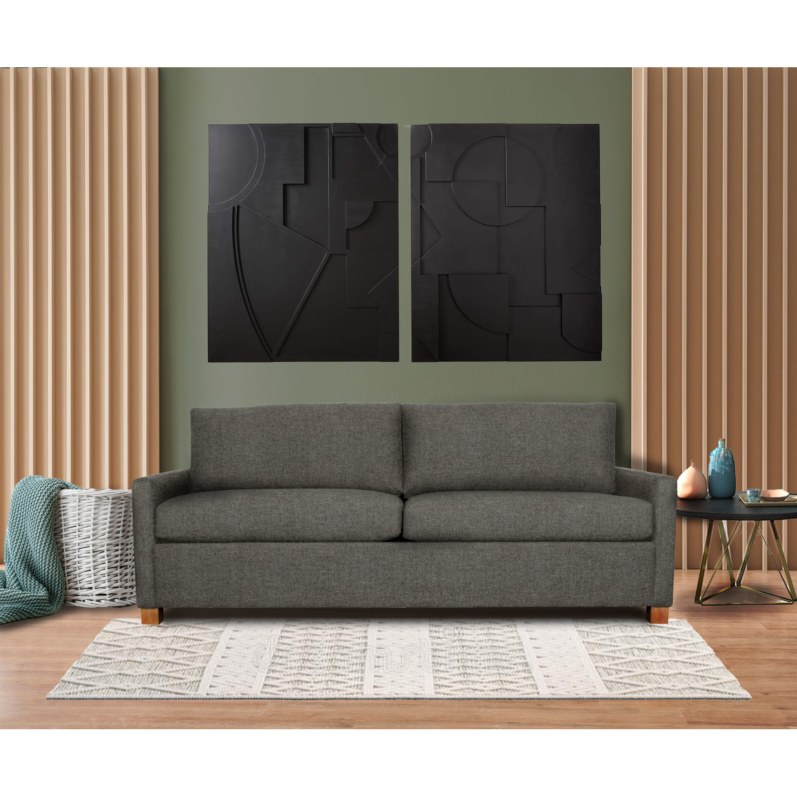 Louisa 87" Sofa Bed, Connelly Crow Performance Tweed