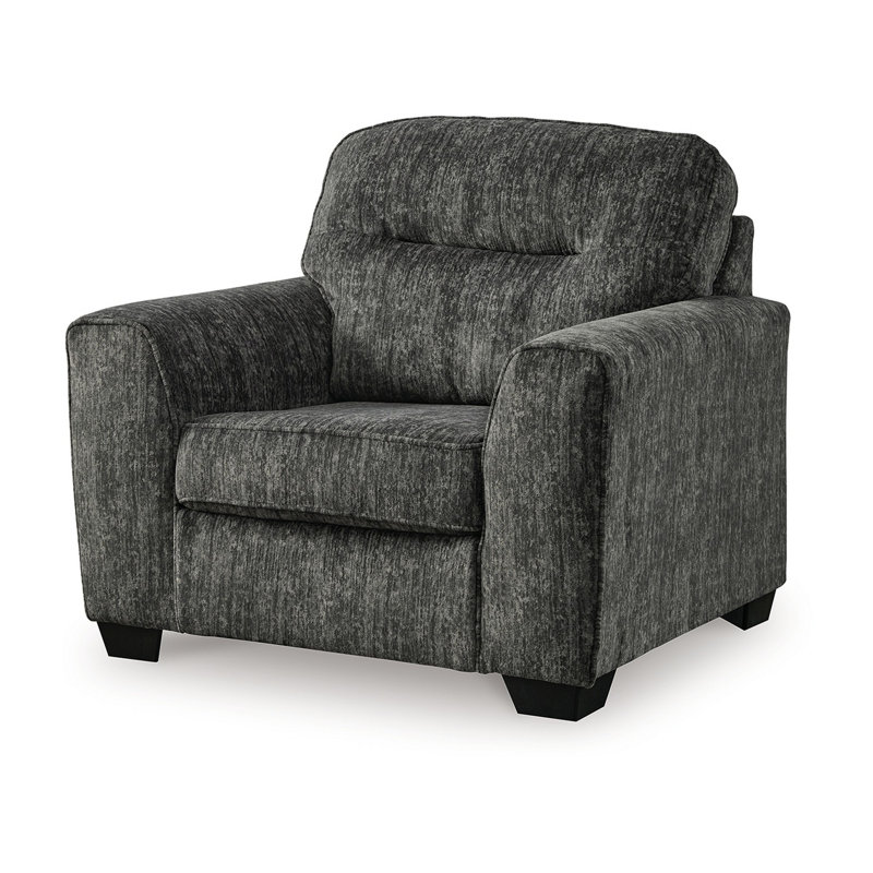 Chaise d'appoint Layla, polyester, rembourrage très moelleux, Mélange de polyester gris foncé