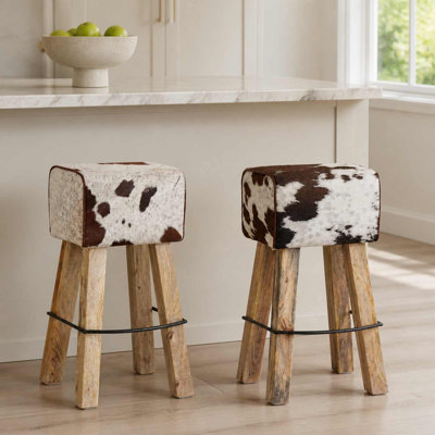 Bar Stool Real Leather Bar Stools Breakfast Kitchen