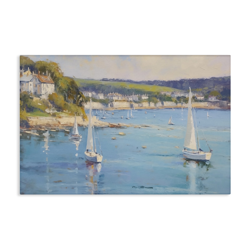  Voiliers sur le rivage, art mural par LSR Design Studio, H 16 po x l 24 po