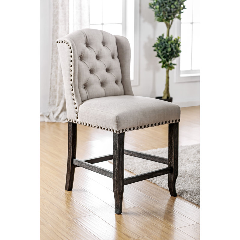 Bafford Bar Stool, Beige, Counter Stool (25.25" Seat Height)