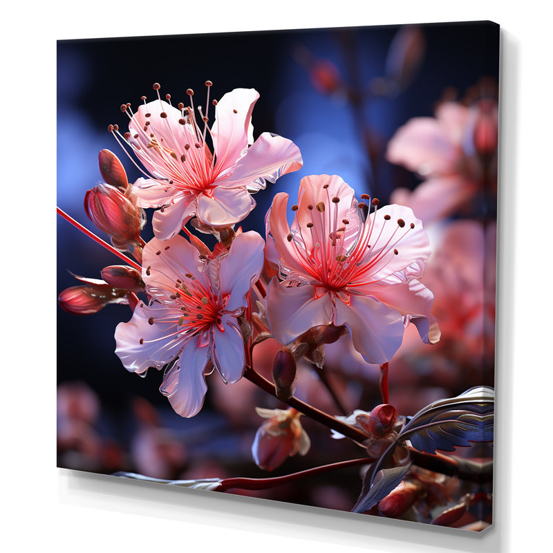 Rhododendron rose, beauté élégante sur toile, H 24 po x l 24 po x P 1 po, Toile tendue