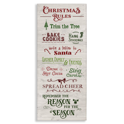 «Rustic Christmas Rules», art mural sur toile par Amanda Murray
