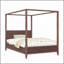 Grand lit plateforme à baldaquin en bois avec lattes de soutien, espresso-129230872-129230873