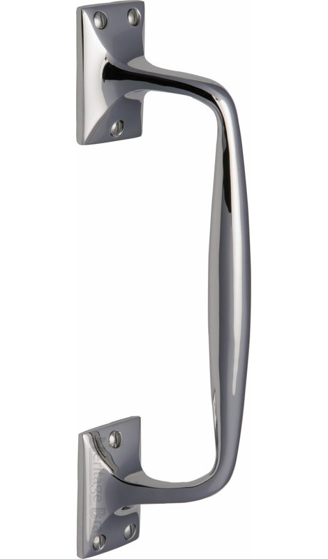 Heritage Brass Heritage Door Pull Handle Offset, 20.2 cm H, Polished Chrome
