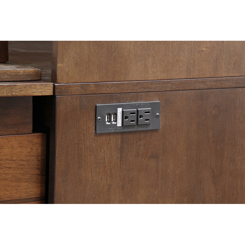 Lit armoire Tuscany, Brun, Grand lit