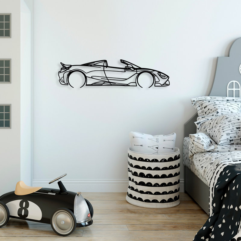 Stylish Decorative Metal Wall Accessory, Black Finish, 27.6 x 6.7 inches | 100% Metal Construction, Thickness: 0.06 inches | Easy Wall Mounting with Back Piece | Perfect for Home Decor & Modern Interiors