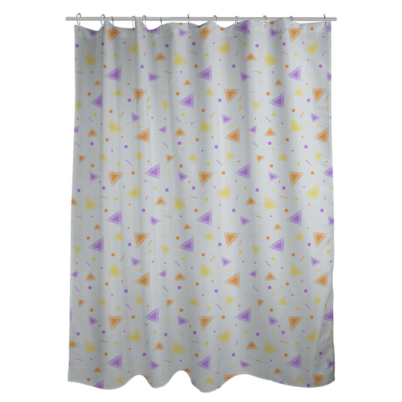 Rideau de douche simple 90 'Retro, Mauve et orange