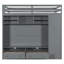 Lit mezzanine double avec tiroirs, tablettes et gris clair-386540540