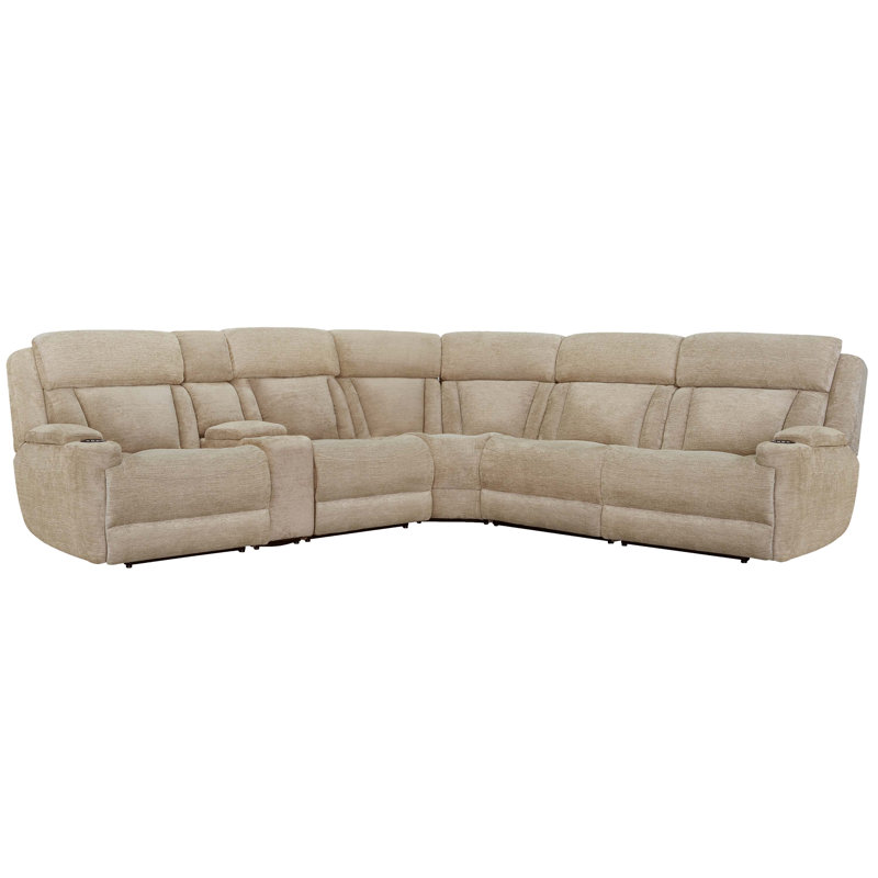 Pul 6 - Piece Upholstered Power Reclining Sectional, Lucky Fawn