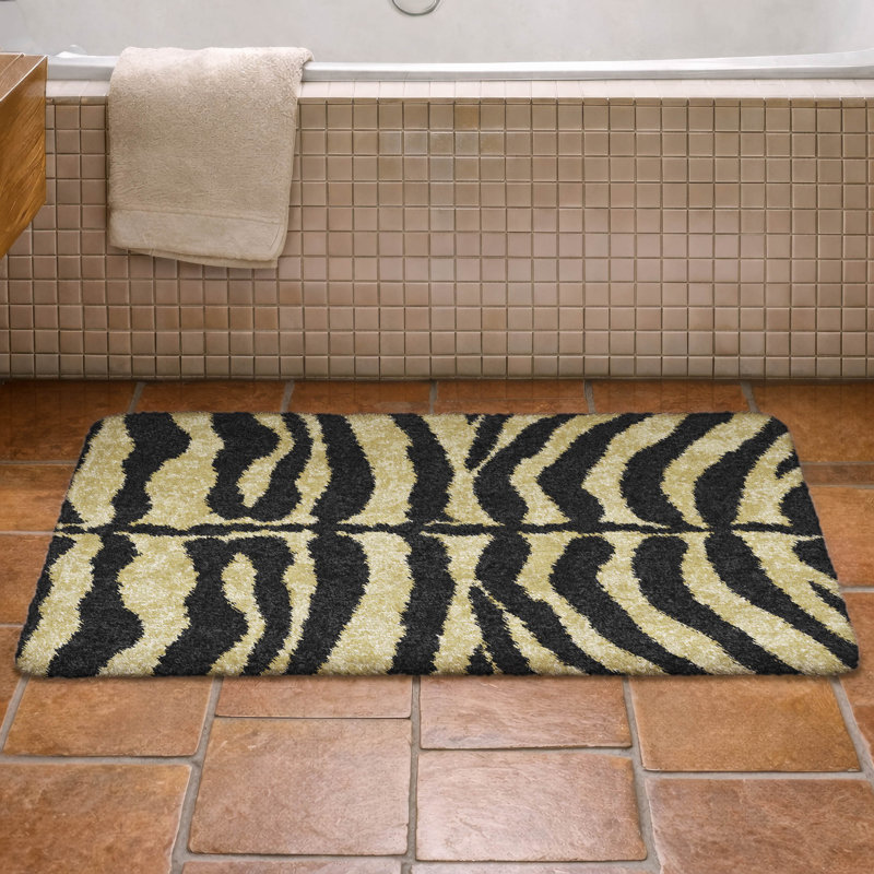 Premium Machine Washable Dream Shag Zebra Rug, Gilded, 2'6" x 3'10"